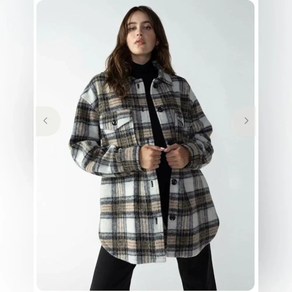 Sanctuary town shacket westside plaid